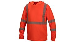 Pyramex Rlph120 Class 3 Long Sleeve Pullover Hoodie, Polyester & Spandex, Orange