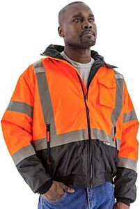 Majestic 75-1312 Hi-Viz Orange Waterproof Jacket With Removable Liner, Ansi 3, Size 3X-Large