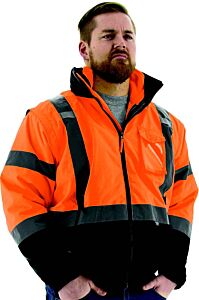 Majestic 75-1384 Hi-Viz Orange 8-In-1 Waterproof Jacket With Hi-Viz Liner, Ansi 3, Size Medium