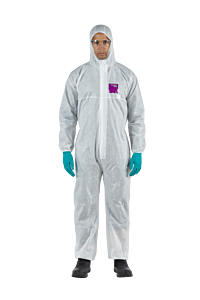 Alphatec Wh15-S-92-101-08 1500 Stitched Model 101 Breathable Coveralls, White, Hooded, 4X-Large