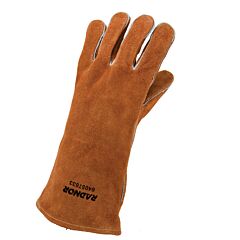 Radnor 64057633 14" Brown Select Split Cowhide Cotton Lined Left Hand Welders Glove, Size Large