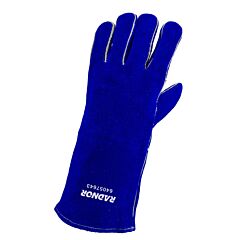 Radnor 64057643 14" Blue Slightly Select Split Cowhide Cottonfoam Lined Left Hand Welders Glove, Size Large