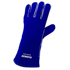 Radnor 64057653 14" Blue Cowhide Cottonfoam Lined Left Hand Welders Glove, Size Large