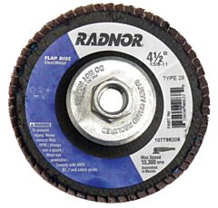 Radnor 64000868 4 1/2" X 5/8" - 11" 40 Grit Type 29 Flap Disc