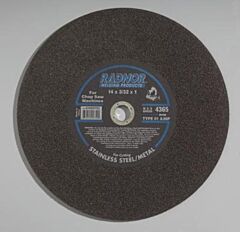 Radnor 64000752 14" X 332" X 1" A36P Aluminum Oxide Reinforced Type 1 Cut Off Wheel For Use With Chop Saw On Metal