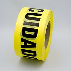 Radnor 64055724 3" X 1000' Yellow 1.5 Mil Polyethylene Primeguard Barricade Tape "Caution Cuidado"