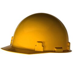 Radnor 64051011 Yellow Smoothdome Polyethylene Cap Style Hard Hat With 1-Touch Suspension