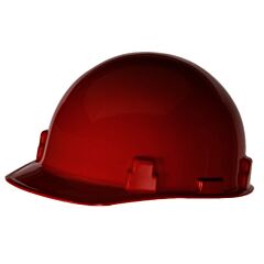 Radnor 64051014 Red Smoothdome Polyethylene Cap Style Hard Hat With 1-Touch Suspension