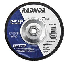 Radnor 64000893 7" X 5/8" - 11" 60 Grit Type 29 Flap Disc
