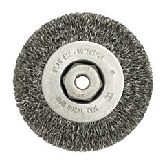 Radnor 64000364 4" X M - 10 X 1 14" Carbon Steel Crimped Wire Wheel Brush