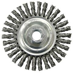 Radnor 64000377 4" X 5/8" - 11" Carbon Steel Knot Wire Wheel Brush