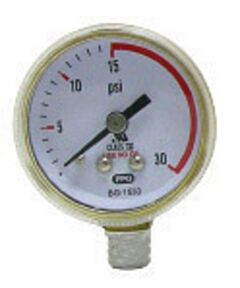Radnor 64003423 2 12" X 30 Psi Brass Red Line Replacement Regulator Gauge