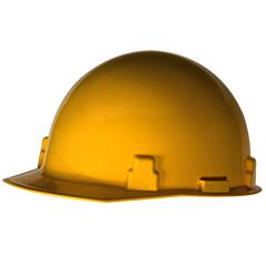 Radnor 64051021 Yellow Smoothdome Polyethylene Cap Style Hard Hat With Ratchet Suspension
