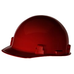 Radnor 64051024 Red Smoothdome Polyethylene Cap Style Hard Hat With Ratchet Suspension