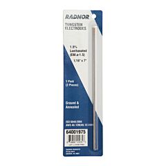 Radnor 64001975 116" X 7" 1.5% Lanthanated Tungsten Electrode Ground (2 Per Package)