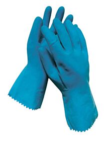 Radnor 64057818 Blue 18 Mil Latex Chemical Resistant Gloves, Size Large