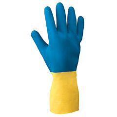 Radnor 64056052 Size 9 Blue And Yellow 22 Mil Latex And Neoprene Chemical Resistant Gloves