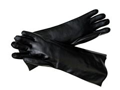 Radnor 64057808 Black Pvc Chemical Resistant Gloves, 18" Smooth Grip, Size Large