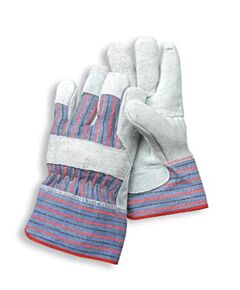 Radnor 64057593 Split Leather Palm Gloves With Canvas Back And Safety Cuff, Size Large