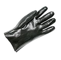 Radnor 64057803 Black Pvc Chemical Resistant Gloves, 10" Semi-Rough Grip, Size Large