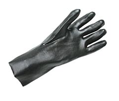 Radnor 64057807 Black Pvc Chemical Resistant Gloves, 14" Semi-Rough Grip, Size Large