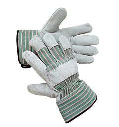 Radnor 64057550 Shoulder Split Leather Palm Gloves With Canvas Back And Safety Cuff, Size Large