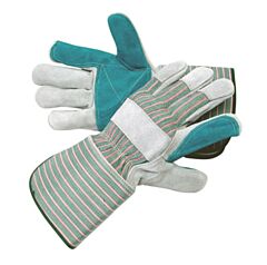 Radnor 64057905 Premium Leather Palm Gloves With Canvas Back And Gauntlet Cuff, Size Large