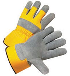 Radnor 64057922 Shoulder Split Leather Palm Gloves With Canvas Back And Safety Cuff, Size Medium
