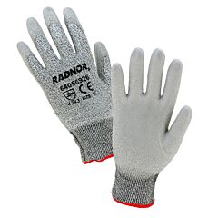 Radnor 64056927 13 Gauge High Performance Polyethylene Cut Resistant Gloves With Polyurethane Coating, Size Medium