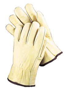 Radnor 64057402 Natural Standard Grain Cowhide Unlined Drivers Gloves, Size Large