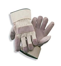 Radnor 64057560 Split Leather Palm Gloves With Canvas Back And Safety Cuff, Size Small