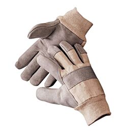 Radnor 64057558 Split Leather Palm Gloves With Canvas Back And Knit Wrist, Size Large