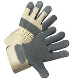 Radnor 64057588 Split Leather Palm Gloves With Canvas Duck Back And Safety Cuff, Size X-Large