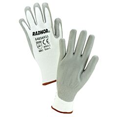Radnor 64056936 13 Gauge Glass, High Performance Polyethylene And Nylon Cut Resistant Gloves With Polyurethane Coating, Size Small