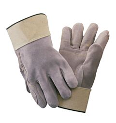 Radnor 64057566 Split Leather Palm Gloves With Leather Back And Safety Cuff, Size Large