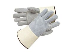 Radnor 64057582 Split Leather Palm Gloves With Leather Back And Gauntlet Cuff, Size X-Large