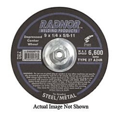 Radnor 64000728 7" X 1/8" X 5/8" - 11 A24R Aluminum Oxide Type 27 Depressed Center Cut Off And Grinding Wheel For Use With Right Angle Grinder On Metal And Steel