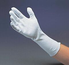 Radnor 64057236 White Cleanteam Medium Weight Cotton Inspection Gloveswith Extended Unhemmed Cuff, Size Large
