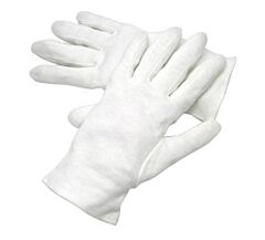 Radnor 64057231 White Cabaret Heavy Weight Cotton Inspection Gloves With Rolled Hem Cuff, Size Small