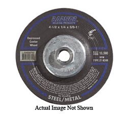 Radnor 64000704 4 1/2" X 1/8" X 5/8" - 11 A24R Aluminum Oxide Type 27 Depressed Center Cut Off Wheel For Use With Right Angle Grinder On Metal And Steel