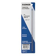 Radnor 64002285 116" X 7" 2% Lanthanated Tungsten Electrode Ground (2 Per Package)
