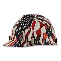 Msa 10204771 V-Gard Hydro Dip Finish Slotted Cap/Hat Assembly, Fas-Trac Iii Suspension, Cap, One Nation