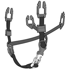 Msa Ga90047 V-Gard Universal Chinstrap, 4-Point, Ratchet, Universal Size, Gray