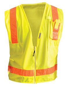 Occunomix Lux-Sslsdz Gloss Vest W/Zipper, Mesh/Solid, Class 2