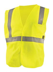 Occunomix Eco-Is Value Solid Standard Vest, Polyester Tricot, Yellow, Class 2