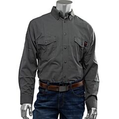 Pip 385-Frrs-Gr/3X Cat 2 Ar/Fr Dual Certified Ripstop Long Sleeve Workshirt, 9Cal/Cm2, Gray, Size 3X-Large