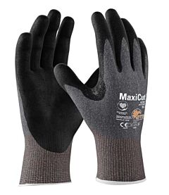 Maxicut® Ultra™ 44-5745E/L Seamless Knit Engineered Yarn, Nitrile Coated Microfoam Grip On Palm & Fingers, Touchscreen, Dark Gray, Size Large
