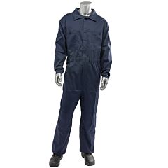 Pip 9100-2000E Cat 2 Ar/Fr Dual Certified Economy Coverall With Zipper Closure, 9 Cal/Cm2, Navy, Size 2X-Large
