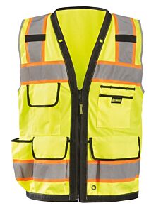 Occunomix Lux-Hds2T-Y Class 2 Heavy Duty Surveyor Vest, Solid And Mesh, Yellow