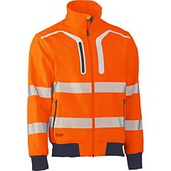 Bisley 333M6979T Ansi Type R Class 3 Soft Shell Bomber Jacket, Hi-Vis Orange, Size 3X-Large